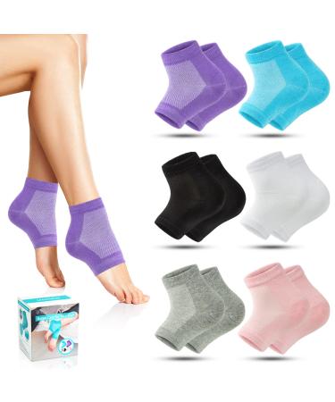 Moisturizing Socks 6pcs  toeless Socks for Women for Dry Cracked Heel Treatment Cracked Heel msilicone Socks for wome