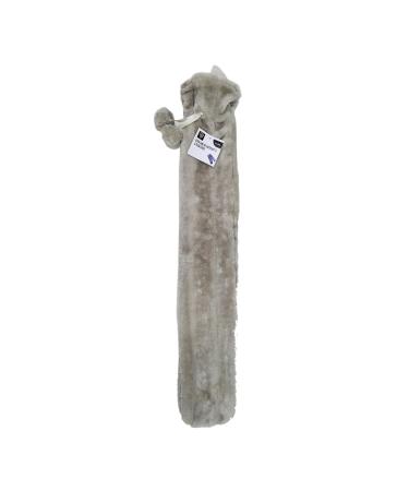Primes DIY 2 Litre Extra Long Hot Water Bottle & Soft Plush Deluxe Cover Removable and Washable Giant Size Ideal for Full Body (Light Grey)