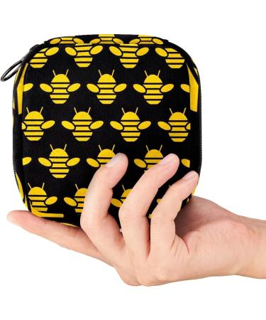 Bee Print Sanitary Napkin Storage Bag - Large Capacity Menstrual Cup Pouch & Travel Organizer - Color 7 - Buy Online on GoSupps.com