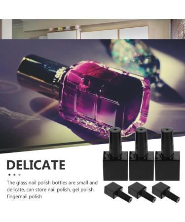 Homoyoyo Lot De 6 Flacons En Verre 10ml Plats Noirs Pour Vernis Gel Avec Pinceau Rechargeables Pour Usage Professionnel Et Voyage Bouteilles tanches Compactes Pour Manucure - Buy Online on GoSupps.com