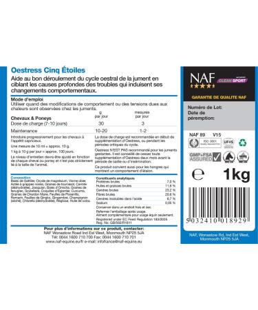 NAF Five Star Oestress White 2.5kg - Hormonal Balance Support for Horses - Buy Online on GoSupps.com