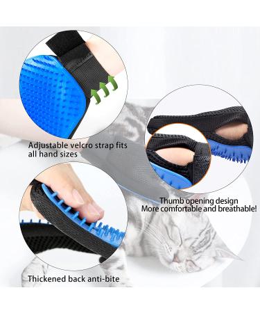 SSRIVER Pet Grooming Glove - Gentle Deshedding Brush for Dogs, Cats, Horses - Efficient Hair Remover Mitt - Massage Gloves - Blue - One Size Fits All - Buy Online on GoSupps.com