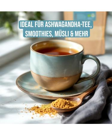 RheinNatur Ashwagandha Bio Poudre 500 g Ashwagandha 100 % bio Id al pour le th Ashwagandha les smoothies et les c r ales Contient des min raux des vitamines et des antioxydants - Buy Online on GoSupps.com
