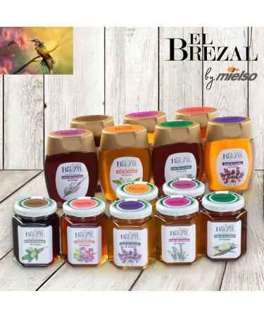 El Brezal - Flower Honey Orange Blossom Honey and Forest Honey - 100% Natural Honey Harvested in Spain Gift Pack Flavors of Spain - Buy Online on GoSupps.com