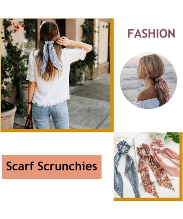 Shop 6-Piece Vintage Chiffon Hair Scarf & Elastic Hair Ties - 2 in 1 Ponytail Holders for Women & Girls | International Shipping Available - Buy Online on GoSupps.com