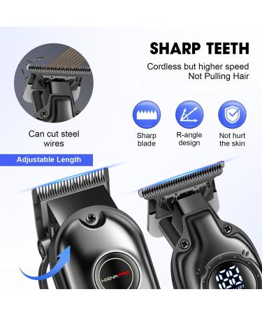 Professional Hair Clippers Set for Men - Cordless USB Rechargeable Barber Kit with LED Display - Perfect Hair Cutting Gifts (Black - Buy Online on GoSupps.com