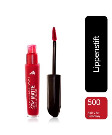 Manhattan Stay Matte Liquid Lip Color - Long-lasting Waterproof Red Lipstick | Color Red-y for Broadway 500 | 5.5ml - Buy Online on GoSupps.com