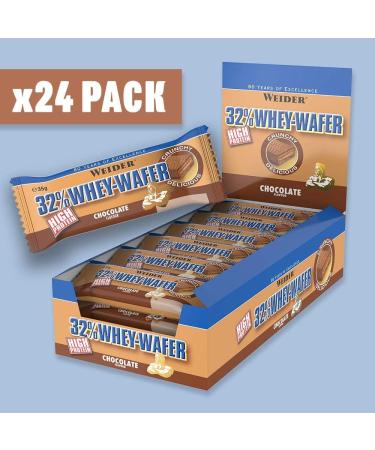 Weider 32% Whey Wafer Protein Bar 35g - Chocolate | 24 Delicious Protein Wafers for International Shipping - Buy Online on GoSupps.com