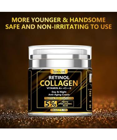 Men's Retinol Anti-Aging Face Moisturizer with Collagen & Hyaluronic Acid - 1.7oz - Buy Online on GoSupps.com
