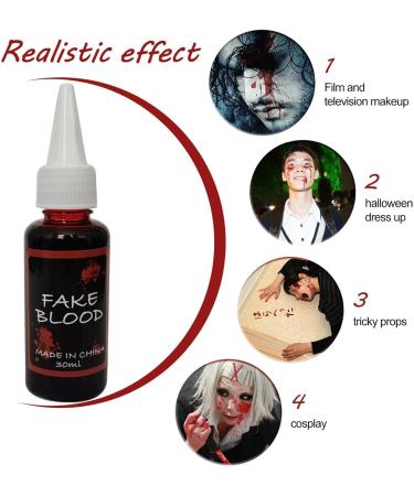 30ml Odorless Liquid Fake Blood | Coagulated Gel | Fake Blood | Fake Blood | Food Grade Halloween Accessories | Fake Blood Makeup for Clothing Zombie Vampire Cosplay - Buy Online on GoSupps.com