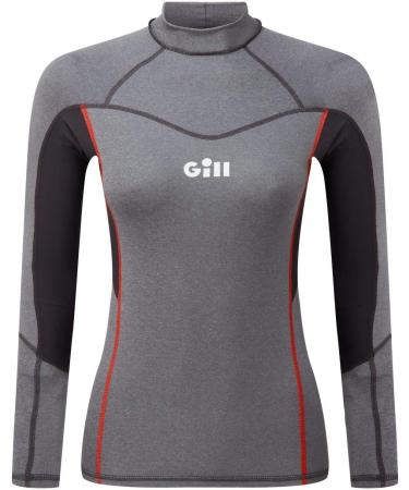 Gill Women's Long Sleeve Pro Rash Guard Shirt - 50+ UV Sun Protection - Grey Melange 12 | Perfect for Surfing, Paddle Boarding, and Kayaking - Buy Online on GoSupps.com