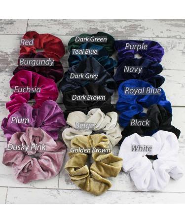 2 PCS Premium Large Dark Brown Velvet Hair Scrunchies for Women, Girls, and Kids - Updo Ponytail Bobble Scrunchy Bands - Buy Online on GoSupps.com