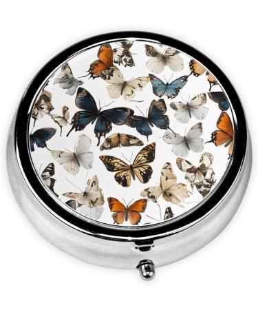 Spring Floral Butterfly Mini Pill Box - 3 Compartment Travel Organizer for Home & Office - Buy Online on GoSupps.com