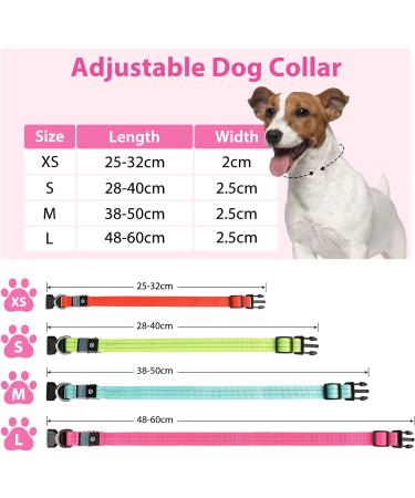 PCEOTLLAR Luminous Dog Collar - Adjustable LED Light Reflective Band for Small Medium & Large Dogs - Pink XS (25-32cm) - Buy Online on GoSupps.com