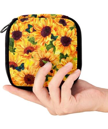Yellow Watercolor Sunflower Period Bag | Pad Holder & Makeup Pouch - GIAPB Period Storage - Buy Online on GoSupps.com