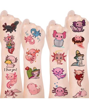 Axolotl Party Favor Temporary Tattoos Stickers 24 Sheet for Axolotl Birthday Party Decorations supplies - Buy Online on GoSupps.com