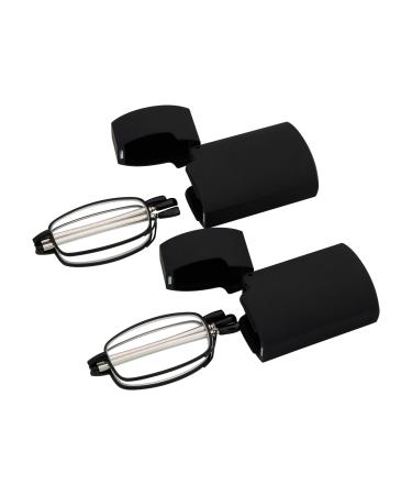 Kyiduo 2 pair of foldable reading glasses for women and men foldable blue light glasses foldable reading bin glasses with hard shell case 2 black 1.5 x