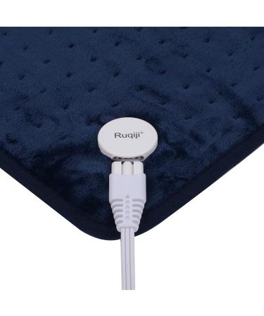 Ruqiji 17''x33'' XXXL King Size Heating Pad - Fast-Heating Technology, 6 Temp Settings - Flannel Electric Pad for Pain Relief in Back, Neck, Shoulders, Abdomen, Legs (Dark Blue) - Buy Online on GoSupps.com
