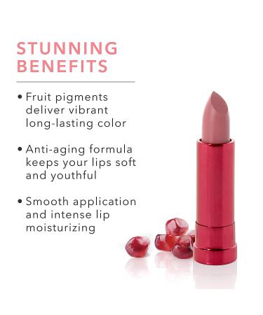 Pomegranate Oil Anti-Aging Lipstick - Vegan Fruit Pigmented Foxglove Color, Long Lasting, Moisturizing Cocoa Butter, Satin Finish - 0.15 oz - Buy Online on GoSupps.com