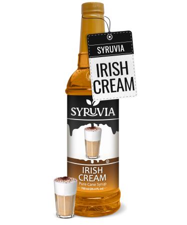 Syruvia Irish Cream Syrup for Coffee Creamy Irish Cream Coffee Syrup Flavor 25.4 fl oz Kosher Gluten Free Ideal for Irish Cream-Infused Coffee Drinks Desserts No Coloring