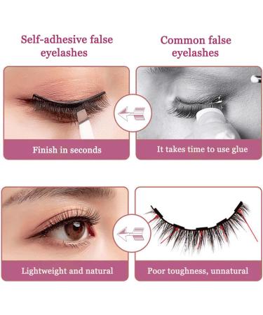 Reusable Self-Adhesive Eyelashes Natural Multiple Fake Eyelashes Natural Look Natural Fluffy Curling Long Eyelashes No Magnet No Glue Eyelashes Waterproof (W08-1 Paired) - Buy Online on GoSupps.com