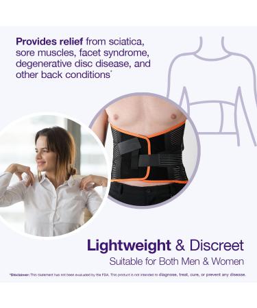 Armor Universal Lower Back Compression Brace for Lumbar Support & Posture Correction - Adjustable Black Brace for Men & Women - Herniated Disc Relief - Buy Online on GoSupps.com