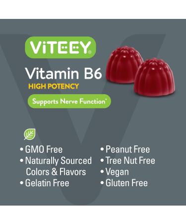 Viteey B6 Vitamins for Mood & Nerve Function Support Vitamin B6 Gummies 100mg for Adults & Teens Gummy - Berry - 7.58 Oz - Buy Online on GoSupps.com