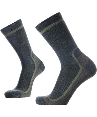 SOLAX Men's Merino Wool Hiking Socks - 3 Pack | 72% Wool, Cushioned & Breathable Crew Socks for Outdoor Trail Trekking - Size Large - Buy Online on GoSupps.com