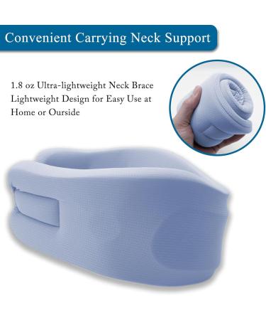 H2SON Neck Brace-Upgraded Portable Ice Silk Fabric Soft Foam Wrapped Adjustable Cervical Pillow for Neck Pain Relief & Prevent and Improve Neck Tilt Cervicorrect Neck Brace at Home or Work (19.3inch)(Sky Blue) - Buy Online on GoSupps.com