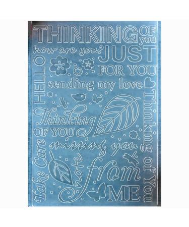 Kwan Crafts Bird Leaves Flowers Thinking of you Just for you Plastic Embossing Folders for Card Making Scrapbooking and Other Paper Crafts 12.3x17.5cm