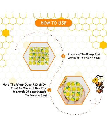 9-Pack Reusable Beeswax Wraps - Organic Eco-Friendly Food Storage Set | Sustainable, Biodegradable, Plastic-Free | 1L Strawberry, 3M Orange, 5S Lemon Patterns - Buy Online on GoSupps.com