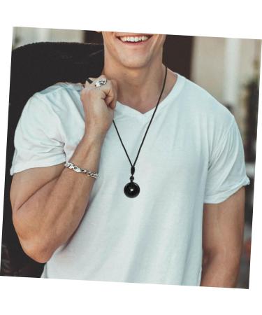 Magiclulu Crystal Necklace with Safety Buckle | Amethyst Accessories for Men & Women | Perfect Festival Supply | 3x3x1cm Black - Buy Online on GoSupps.com