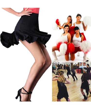 Lotus Black Pleated Mini Skirt with Pants | Elegant Women's Dance Skirt - International Shipping - Buy Online on GoSupps.com