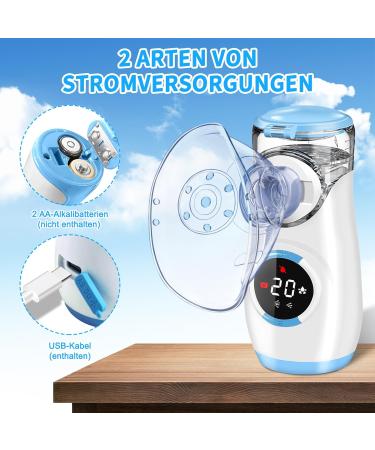 Wholede Digital Inhalation Device for Kids & Adults | Quiet Portable Nebulizer with Countdown Timer 2 Masks & Mouthpiece - Buy Online on GoSupps.com