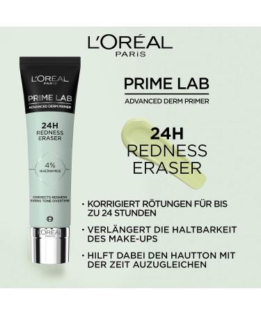 L'Or al Paris Redness Eraser Primer - Long-Lasting Make-Up Base Conceals Redness 24-Hour Wear - 30ml - Buy Online on GoSupps.com