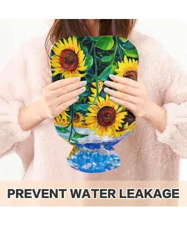 Sunflowers Hot Water Bottle 2L - BPA-Free Large Cover for Pain Relief Perfect for Headaches Neck & Shoulders - Buy Online on GoSupps.com