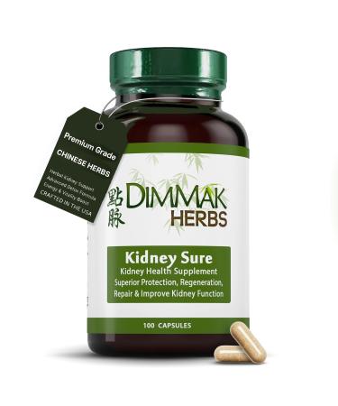 Dimmak Herbs Kidney Sure- Kidney Cleanse & Revitilization Tonic- Organic Herbal Support for Renal Health Urinary Tract Flow & Vitality- TCM Doctor Formulated Vegan- 400mg 100 Capsules