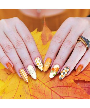 Whaline Thanksgiving Nail Art Stamping Plate Kit - Pumpkin, Maple, Autumn Blessing Collection | DIY Manicure Salon - Buy Online on GoSupps.com