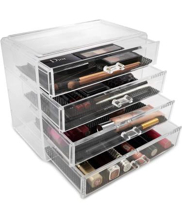 Clear Acrylic Makeup Organizer - Stylish Storage Display for Vanity & Bathroom (4 Medium Drawers) - Buy Online on GoSupps.com