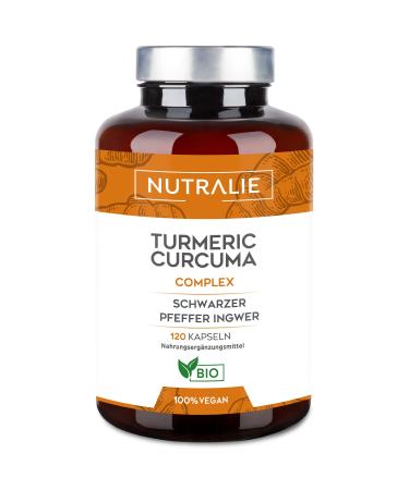 Kurkuma capsules high doses organic 1420mg - curcumin + curcuma + pepper piperin + ginger - turmeric organic & vegan - laboratory test - turmeric extract - curcuma complex - 120 capsules - nutrition - Buy Online on GoSupps.com