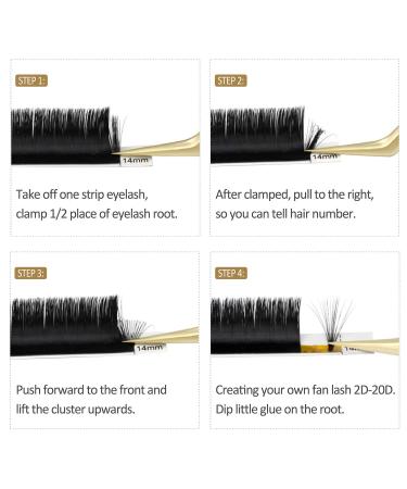 EMEDA Volume Lash Extensions Mix 8 Colored Easy Fan Self Fanning Volume Lashes D Curl 15mm - 15mm (Pack of 1) - Buy Online on GoSupps.com