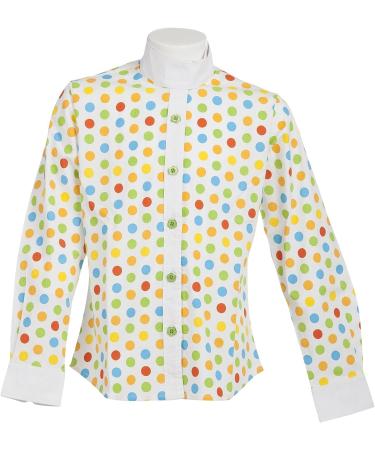 Huntley Equestrian Daisy Clipper Children's Polka Dot Long Sleeve Riding Shirt - Size 6 - Buy Online on GoSupps.com