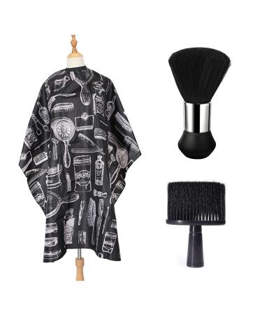 Clke hairdresser accessories with 2 pieces of hairdresser brush and 1 piece of hairdressing clan adults neck brush hairdresser cloak professional barber accessories for house or hairdressing salon