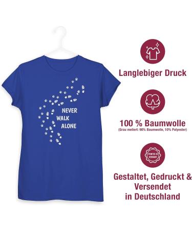 Shirtracer Women's Shirt - Perfect Gift for Dog Owners | Never Walk Alone Paw Prints in Royal Blue S - Buy Online on GoSupps.com