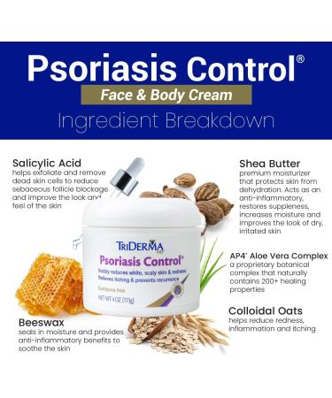 TriDerma Psoriasis Control Cream 4 oz - Fast-Acting Relief for Psoriasis Symptoms - Buy Online on GoSupps.com