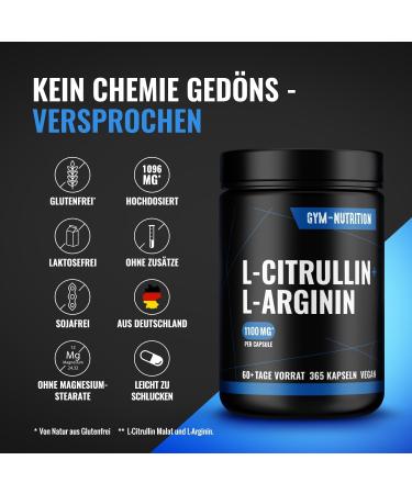 Supplement Hub Larginine + citrulline in high dosage 365 capsules 6785 mg daily dose supply for more than 60 days vegan & produced in Germany - Buy Online on GoSupps.com