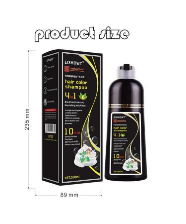 Black Hair Dye Shampoo - 4 in 1 Gray Coverage for Men & Women | Natural Plant-Based Formula | 500ml - Buy Online on GoSupps.com