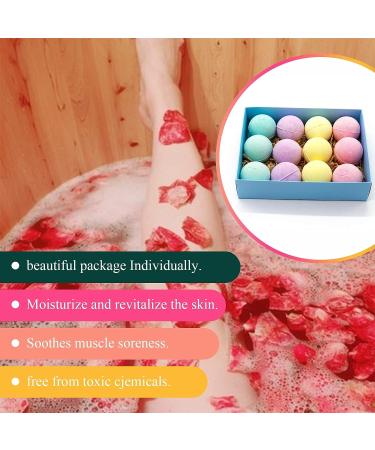 12pcs Spa Bath Bombs Set | Natural Essential Oils & Sea Salt | Women's Gift for Valentine's Day, Mother's Day, Birthday | Skin Care | Shower Bombs - Buy Online on GoSupps.com