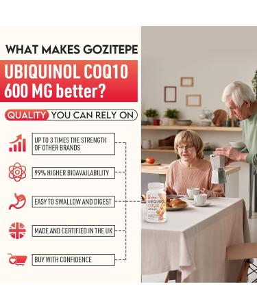 Ubiquinol CoQ10 600 mg Soft Capsules with Omega 3 6 9 & Vitamin E - High Absorption Coenzyme Q10 Supplement (120 Capsules 2-Pack) - Buy Online on GoSupps.com