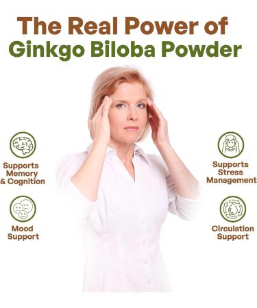 Go Nutra Ginkgo Biloba Powder 8 oz. | Pure Ginkgo Biloba Supplements Ginkgo Powder from Biloba Leaf (8oz.) - Buy Online on GoSupps.com
